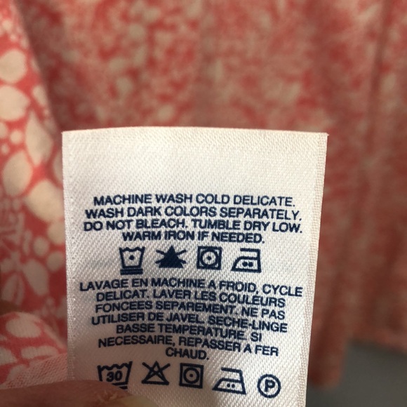 Lands Ends Blouse Women's 2x Pink white floral cotton spandex shirt Cottagecore - Picture 12 of 13